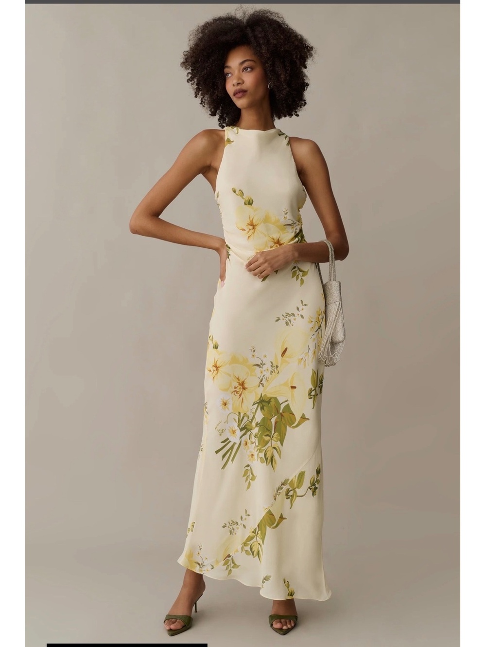 o.p.t by Few Moda Arabella Maxi Dress Sunpetal Garden Size 6 Yellow